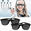 Miniatyrbilde 2 av 3: 2-pakks Pinhole Briller for Bedre Syn, Svarte Unisex Synsstyrkende Pinhole Briller A6