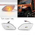 Miniatyrbilde 5 av 5: Røkt Svart LED Front Side Marker Lys Blinklys Lampe Rundt Øyenbryn Side Lampe for JL 2018+