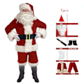 Miniatyrbild 5 av 5: Jultomte Kostym 7-delad Juldräkt för Vuxna Rollspel Jultomte Kostym 3XL