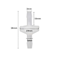 Miniatyrbild 1 av 3: 8 st 1/4 tum Backventil 6mm PVDF Envägsventil Inline Backventil
