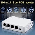 Miniatyrbilde 5 av 5: 1 til 3 Port PoE Extender 10/100M Poe Repeater IEEE802.3Af for IP Overføring Extender for POE Switch NVR IP Kamera