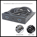 Miniatyrbillede 5 af 5: 3,5 tommer diskettedrevs frontpanel til stationær computer med 2 USB 3.0-stik + HD-lydmikrofonport til pc-computerkabinet