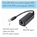 Miniatyrbild 4 av 5: 48V till 24V PoE-omvandlare med 100M Ethernet-hastighet PoE till 24V spänningsregulatorläge B för passiv