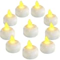 (pow yeah!) 12-pack Vattentäta LED-värmeljus utan låga, batteridrivna för bröllopsfest, badrum, pool, spa, gul bärnsten