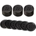 【PP】20-pack Svarta Resin 20mm Runda Knappar med 4 Hål