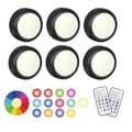 LED spotlights 6 pcs with 2 remote controls RGB Design many colors Black black
