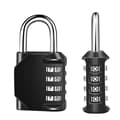 4-digit Combination Lock Waterproof Resettable Padlock Keyless Outdoor Padlock with Hardened Shackle, 4 pcs, Black, 8*4.4*2.2cm