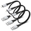 (pow yeah!) 2025 Senaste Modell iPhone Laddningskabel Kort 3-Pack, 0,6m Lightning-kabel MFi-Certifierad, Kompatibel med iPhone 14/13/12/11 Pro/Pro Max/