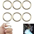 Karabinkrok Nyckelring, 6-pack, Guld, med Clips & Ringar, för Bergsklättring, Vandring, DIY