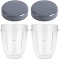 Mixerkoppar Ersättning Passar NutriBullet 600W 900W, 18 oz Kopp med Lock, 2-pack