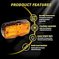 Miniatyrbilde 4 av 5: Billede LED-sidemarkørlys advarselsblinklys motorcykel baglygter 12v/24v trailer lastbil signal bremselampe ekstern indikatorlampe