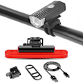 Miniatyrbillede 1 af 5: Udendørs Cykel Baglygte LED USB Genopladelig MTB Cykel Forlygte Vejcykel