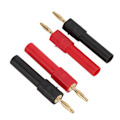 Miniatyrbilde 4 av 5: 5-pak bananpluggadapter PA messingmaterial 2mm/0,08 tommer hann til 4mm/0,16 tommer hunn rød svart bananpluggkontakt