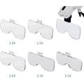 Pikkukuva 3 / 5: Suurennuslasit 2 LED-valolla, 5 linssiä, säädettävät, vaihdettavat, 1.0x, 1.5x, 2.0x, 2.5x, 3.5x