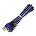 Miniatyrbild 5 av 5: Nylonflätad Micro USB-snabbladdningskabel för Android-telefoner - Blå (förlängd)