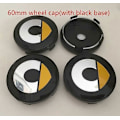 Miniatyrbillede 1 af 5: 4 stk. 56mm 60mm Smart Car Hjul Center Cap Badge Hub Dæksler Emblem Sticker til Fortwo Forfour Roadster Forjeremy Forspeed Forstar 60mm yellow cap 2