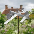 Miniatyrbilde 2 av 5: Kinetisk vindspinner hagedekor metall flymodell utendørs gård