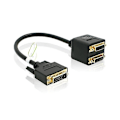 Miniatyrbillede 4 af 5: Adapter DVI-D han til dobbelt 2 DVI-I hun video Y splitter kabel adapter