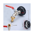 Miniatyrbillede 2 af 5: Ibc Tank Hane 1000l Regnvandshøst Hane, Ibc Vandtank Adapter 1/2 Dobbelt Regnvandshøst Hane, Messing Hane Lavet Af Pp Grov Gevind