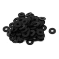 Pikkukuva 3 / 3: M5 X 10mm X 1mm Mustat Nyloniset Tasaiset Aluslevyt Tiivisteet Välilevyt 100kpl