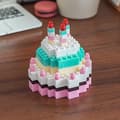 Miniatyrbillede 4 af 5: Tiny Hamburger Fries Granules patchwork Block cake , Hamburger Toy,Multicolor