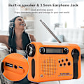 Pikkukuva 5 / 5: Ulkoinen hätäradio, kannettava radio, Am Fm Sw, aurinkovoimalla toimiva käsikampi radio, jossa LED-taskulamppu