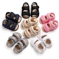 Miniatyrbild 4 av 4: Spädbarn Baby Pojkar Flickor Sommar Strand Andas Athleticsports Anti-halk Sandaler Mjuk Sula Nyfödd Första Walker Spjälsäng Skor b-black 0-6 months infant