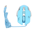 Miniatyrbillede 5 af 5: Blå USB optisk kablet gamingmus med RGB-baggrundsbelysning, justerbar DPI op til 3600 - Lydløs bærbar mus til Windows 7 8 10 XP