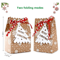 Miniatyrbilde 3 av 5: 24-pakke Juleposer Julerisposer Gaveposer i Kraftpapir med Etiketter for Julefestforsyninger