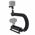 Miniatyrbillede 2 af 3: Puluz Pkt3011 Stabilisator Bærbar U-formet Dv Rack Med Telefonholder Sort