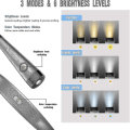 Miniatyrbilde 2 av 5: Glocusent Oppladbar Hals Leselampe, Lampe For Å Lese I Sengen, 3 Farger, 6 Lysstyrkenivåer, Foldbare Armer, Lang Levetid, Perfekt For Å Lese,