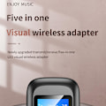 Miniatyrbillede 3 af 5: Lcd trådløs Bluetooth-kompatibel 5.0 sendermodtager 3,5 mm lydadapter