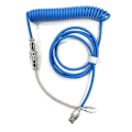 Miniatyrbild 1 av 4: Spiralformad 1,5 m typ C Rgb Usb-kabel för mekaniskt tangentbord Aviator-kontakt