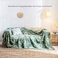 Miniatyrbillede 4 af 5: Bomulds Boho Tæppe 150x200cm, Dobbeltsidet Vævet Sengetæppe Med Frynser Sofa Tæppe Arm