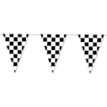 Miniatyrbillede 4 af 4: 30 meter sort hvid ternet vimpelbannerflag til racerfestdekorationer XXF F54 stil hængende guirlander