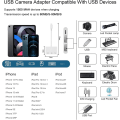 Miniatyrbild 2 av 5: iPhone USB-kamera, 3-i-1 iPhone USB-adapter Lightning USB OTG-hona-adapter med datakoppling och laddning