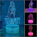 Miniatyrbild 1 av 5: Taylor Swift 3D LED Nattlampa 7 Färger Bytbar Touchkontroll Skrivbordslampa Hem Rum Bord Dekoration Present b