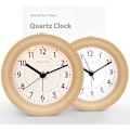 Miniatyrbild 1 av 4: Analog väckarklocka utan tickande, 2 st, Aboveclock väckarklocka i trä med snooze, nattduksbordsklocka med nattlampa, batteridriven 1*AA-batteri behövs - Nich