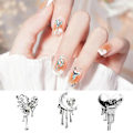 Miniatyrbillede 2 af 5: 10 stk. DIY Nail Art Rhinestones Ornament 3D Hjerte Måne Kors Bat Faux Krystal på Metal Charms E