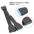 Pikkukuva 2 / 5: Usb 3.0 19-pin Header 1 To 2 Splitter Emolevy Kaapeli Ei Enää Sotkua 15cm