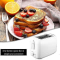 Miniatyrbilde 4 av 5: 2 Skive Brødrister Bærbar Husholdning 800w Med 7 Temperaturinnstillinger, Flyttbar Brødsmulebrett, Inntrekkbart Hjultilbehør Automatisk Toast Sandwich