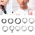 Miniatyrbild 3 av 5: 10 st/set Hypoallergena broskpiercing örhängen Tragus örhängen i rostfritt stål