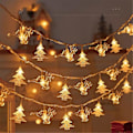 Miniatyrbilde 1 av 5: Juletrær Snøfnugg Led Lysstreng Banner Julepynt 2023 Til Hjemmet Navidad Julepynt Lys Nyttår 2024 elk tree 1.5m 10led