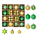 Miniatyrbild 1 av 3: Julgransdekoration 42 st julgranskulor prydnader för julgran, delikat julgransdekoration baubles set krossäkra plast julgranskulor
