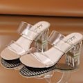 Miniatyrbillede 3 af 5: Dames Sommer Transparent Sandaler beige eu38