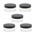 Miniatyrbillede 1 af 5: 5 stk. 50g tomme plastik pulver krukke med sort låg til kosmetik pulver tom