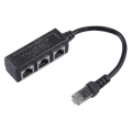 Miniatyrbillede 1 af 5: 1 til 3 stikkontakt LAN Ethernet netværk RJ45 stik splitter extender