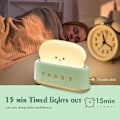Miniatyrbilde 4 av 5: Skrivebordsdekor Toasterlampe, Oppladbar Liten Lampe Med Smilende Ansikt Toastbrød Søt Toasterform Romdekor Nattlys