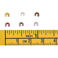 Miniatyrbillede 2 af 5: 500 stk. 6 farver 3 mm jern halvrunde åbne crimp perler dækker knude dækker perler ende spidser til smykker