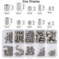 Miniatyrbilde 2 av 4: 200 stk sekskant sokkelskruesett - Flat Head Set Screws Kit Rustfritt M3 M4 M5 M6 M8 Set Screws Med Pp Boks Hex Hodeskruer